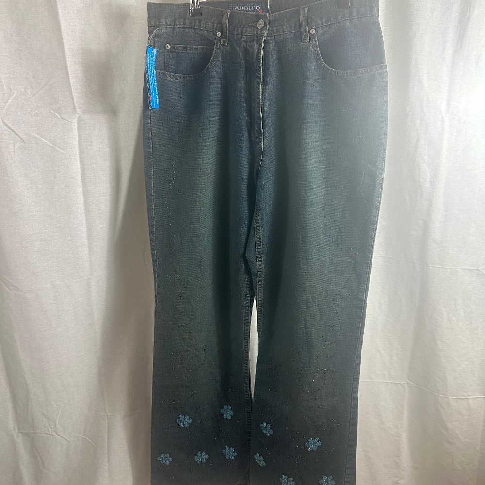 Adolfo denim beaded design size 14 jeans